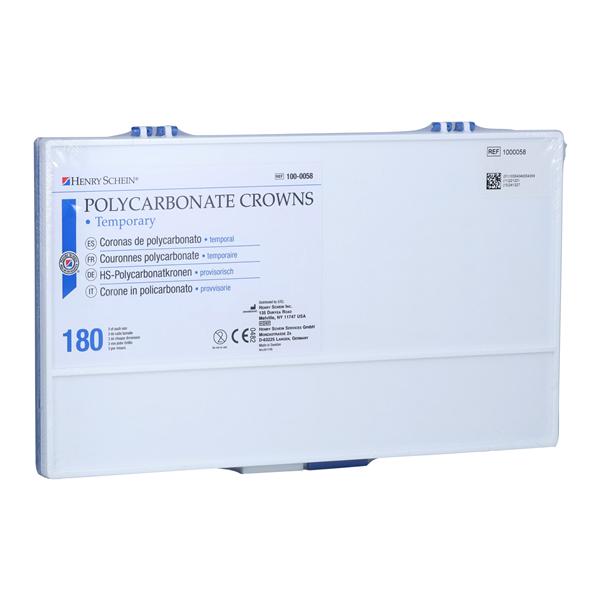 HSI Preformed Temporary Polycarbonate Crowns Complete Set Size As...