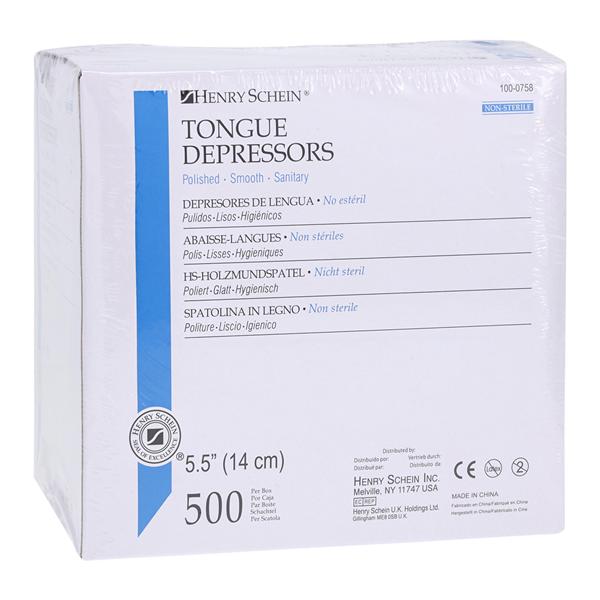 Tongue Depressor Wood 5-1/2  Non Sterile Junior 500/Bx, 10 BX/CA