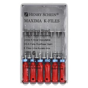 Maxima Hand K-File 21 mm Size 55 Stainless Steel Red 6/Bx