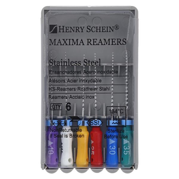Maxima Hand Reamer 21 mm Size 10-35 Stainless Steel Assorted 6/Bx