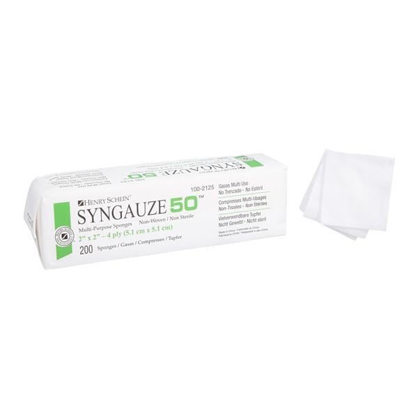 Syngauze 50 Rayon/Polyester Blend Non-Woven Sponge 2x2" 4 Ply Non...
