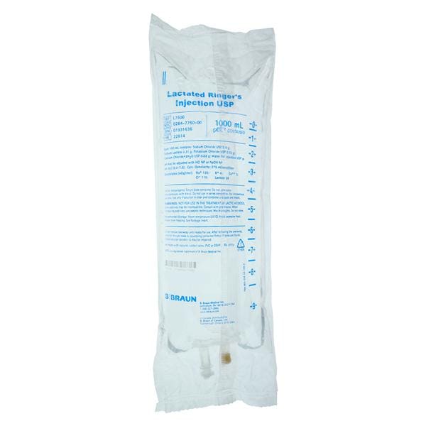 IV Injection Solution Lactated Ringers 1000mL Plastic Injection C...
