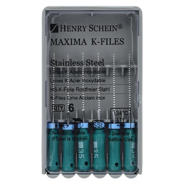 Maxima Hand K-File 21 mm Size 35 Stainless Steel Green 6/Bx