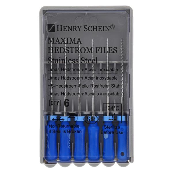 Maxima Hand Hedstrom Files 25 mm Size 60 Stainless Steel Blue 6/Bx
