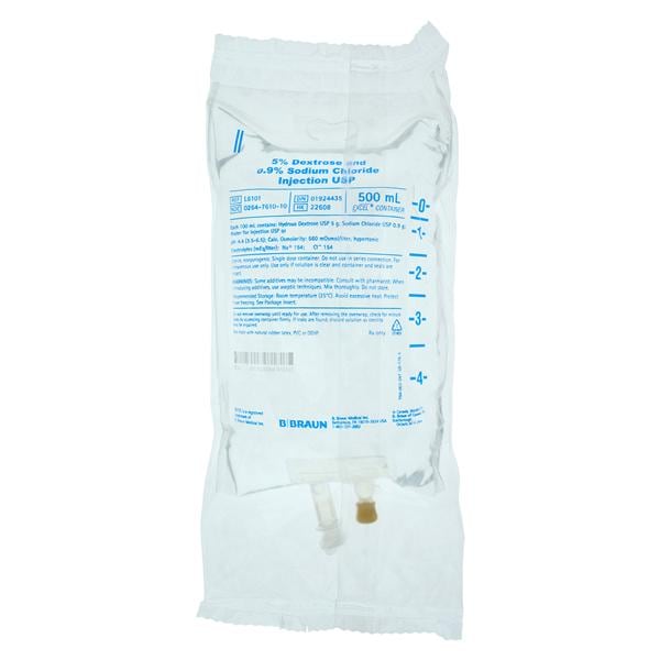 Injection Solution Dextrose 5%/Sodium Chloride 0.9% 500mL Each Ea, 24 EA/CA