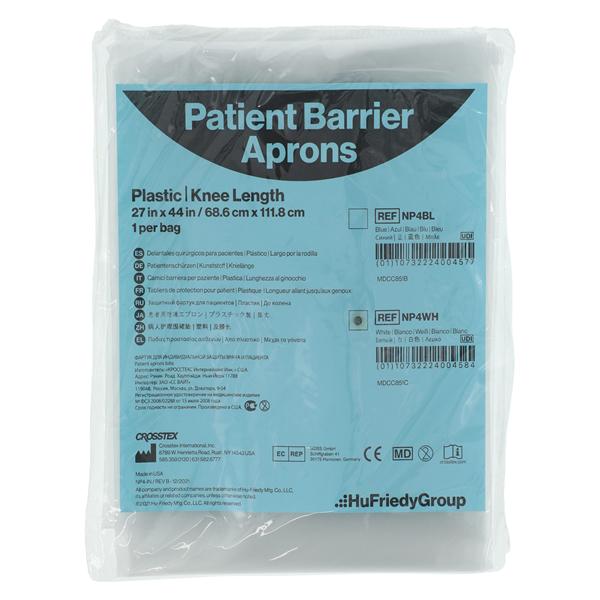 Patient Apron Plastic Fluid Resistant 27 in x 44 in Disposable Ea...