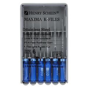 Maxima Hand K-File 25 mm Size 60 Stainless Steel Blue 6/Bx