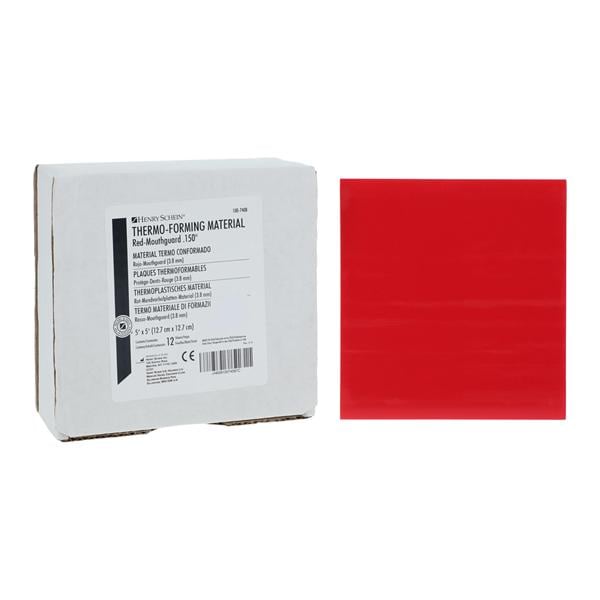 Mouthguard Material Laminate Red Sheets 5" x 5" .150" 12/Pk