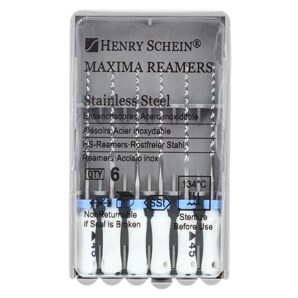 Maxima Hand Reamer 25 mm Size 45 Stainless Steel White 6/Bx