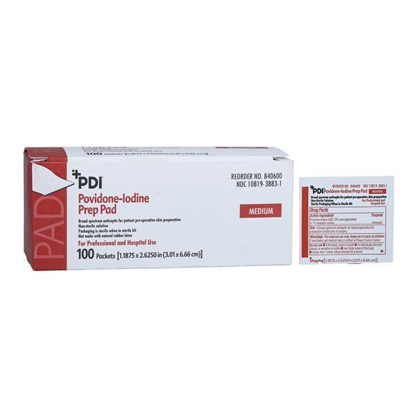 Prep Pad PVP Iodine 10% Medium, 10 BX/CA