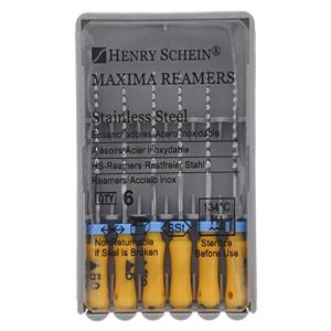 Maxima Hand Reamer 25 mm Size 50 Stainless Steel Yellow 6/Bx