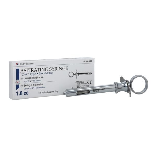 HSI Aspirating Syringe C-W Type Stainless Steel 1.8 cc Each