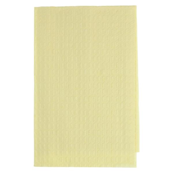 Patient Bib 2 Ply Tissue / Poly 13 in x 18 in Yellow Disposable 500/Ca