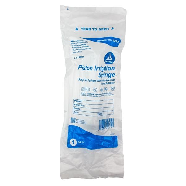 Syringe 60cc Irrigation Tip Piston Irrigation oz/cc Graduated Ste...