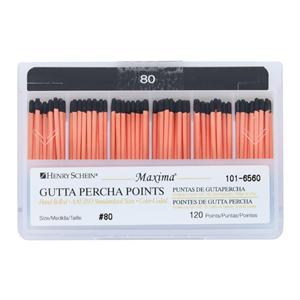 Maxima Hand Rolled Gutta Percha Points Size 80 Black 120/Bx