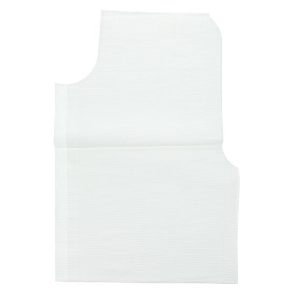 Premium Cape 30 in x 21 in White Tissue / Poly / Tissue Disposable 100/Ca