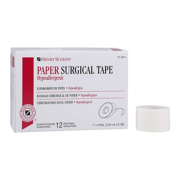 Henry Schein Surgical Tape Paper 1"x10yd White Non-Sterile 12/Box...