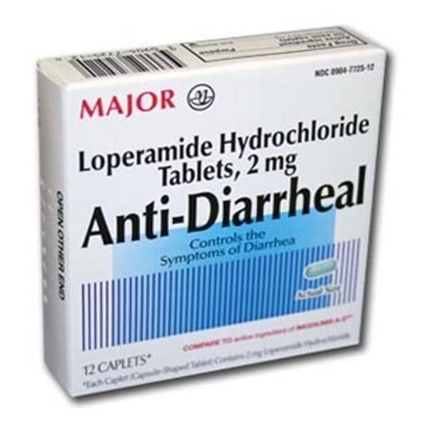 Loperamide Caplets 2mg 12/Package