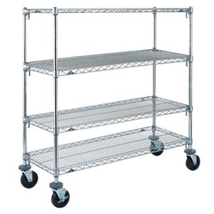 Super Erecta Utility Cart 24x60x69" (4) 5" Rubber Caster/2 Swivel...