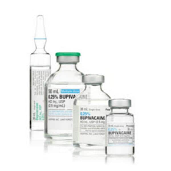 Bupivacaine HCl Injection 0.25% Preservative Free SDV 10mL 25/Pac...