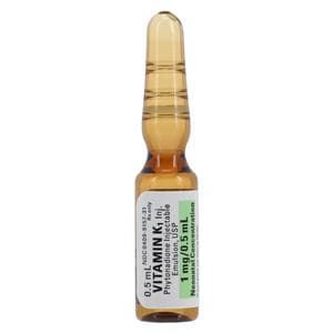 Vitamin K1 (Phytonadione) Injection 1mg/mL Ampule 0.5mL 25/Packag...