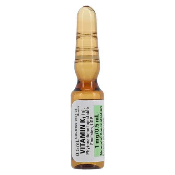 Vitamin K1 (Phytonadione) Injection 1mg/mL Ampule 0.5mL 25/Packag...