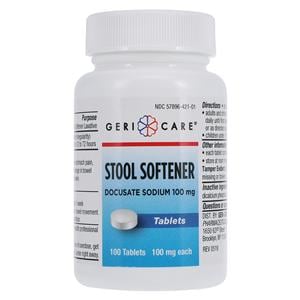 Docusate Sodium Stool Softener/Laxative Tablets 100mg 100/Bottle