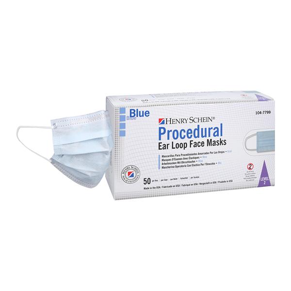 Criterion Earloop Mask ASTM Level 2 Blue Adult 50/Bx, 40 BX/CA