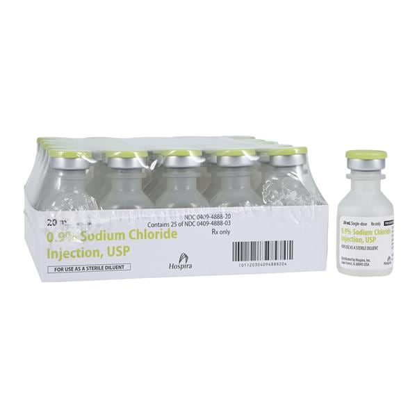 Sodium Chloride 0.9% Injection PF SDV 20mL 25/Package, 4 BX/CA