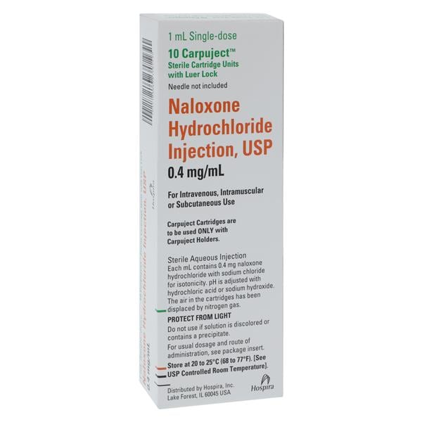 Naloxone HCl Injection 0.4mg/mL No Needle Carpuject 1mL 10/Package, 5 BX/CA