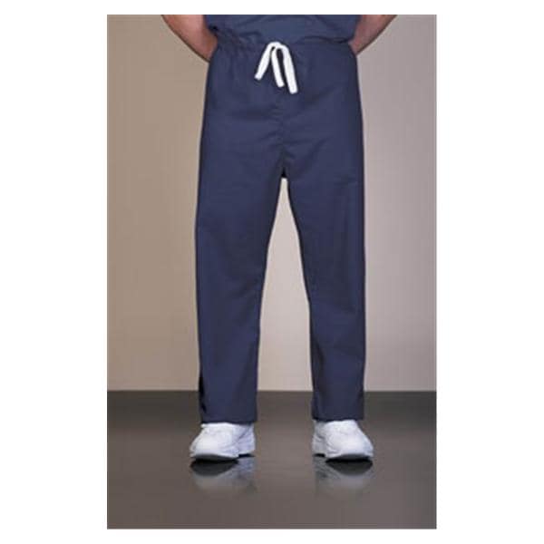Scrub Pant Adult Unisex Navy 100% Cotton Drawstring Closure 1 Poc...