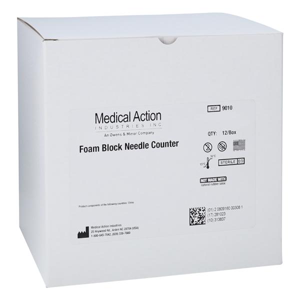 Counter Needle Foam Block/Plastic 10 Count Sterile Red 12x8/Case