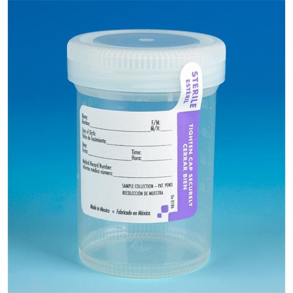 Tite-Rite Specimen Container 120mL Polypropylene With ID Label/Ta...