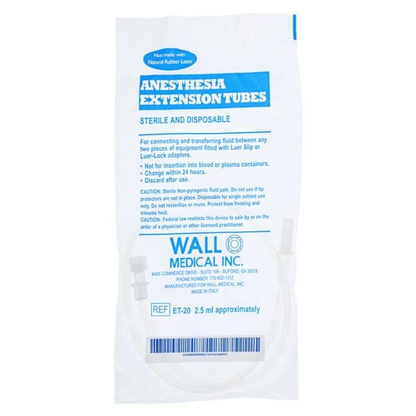 IV Extension Tubing Priming Volume 2.5mL 20" Luer-Lock DEHP Free...