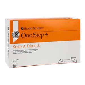 Henry Schein OneStep+ Strep A Dipstick Test CLIA Waived 25/Box