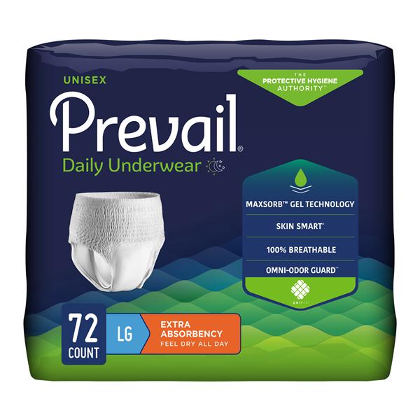 Prevail Incontinence Underwear Unisex Adult 44-58" Large Polyacry...