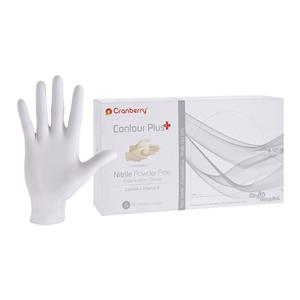 Contour Plus Nitrile Exam Gloves Small Standard White Non-Sterile