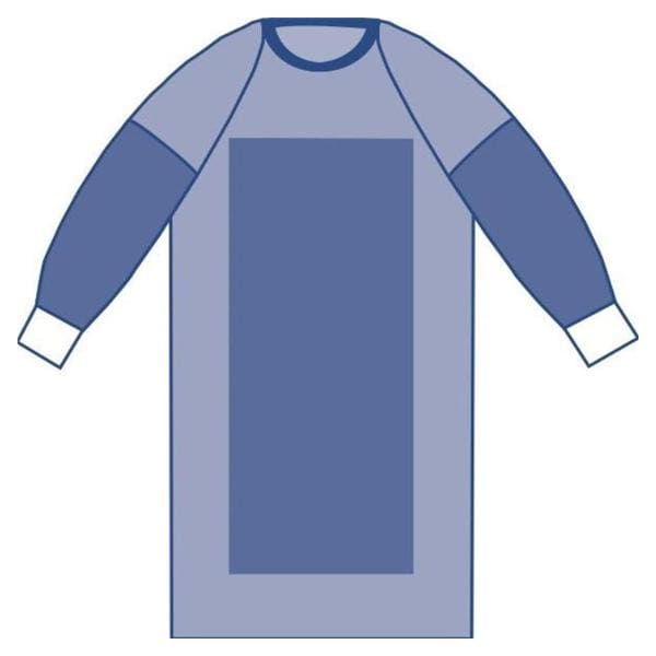Aurora Surgical Gown AAMI Level 4 Rnfrcd Poly / SMS Fbrc X Large Blue 30/Ca