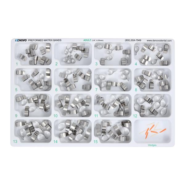 Preformed Tofflemire Matrix Bands 0.0015 in Introductory Kit Ea