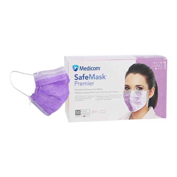 Safe+Mask Premier Earloop Mask ASTM Level 1 Lavender Disposable N...