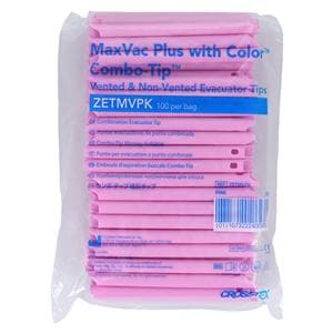 MaxVac Plus HVE Tips Vented / Nonvented Pink S Tip 100/Bg, 40 BG/CA