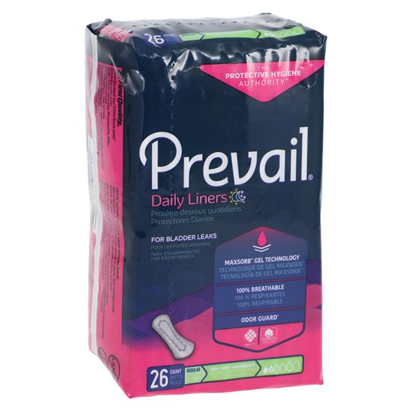 Prevail Pantiliners 7-1/2" Light White Disposable 26x12/Case