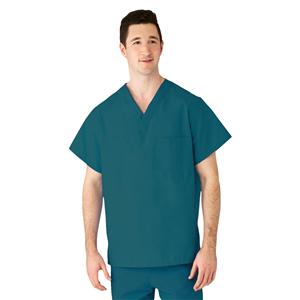 AngelStat Scrub Shirt Adult Unisex Peacock 50% Polyester / 50% Co...