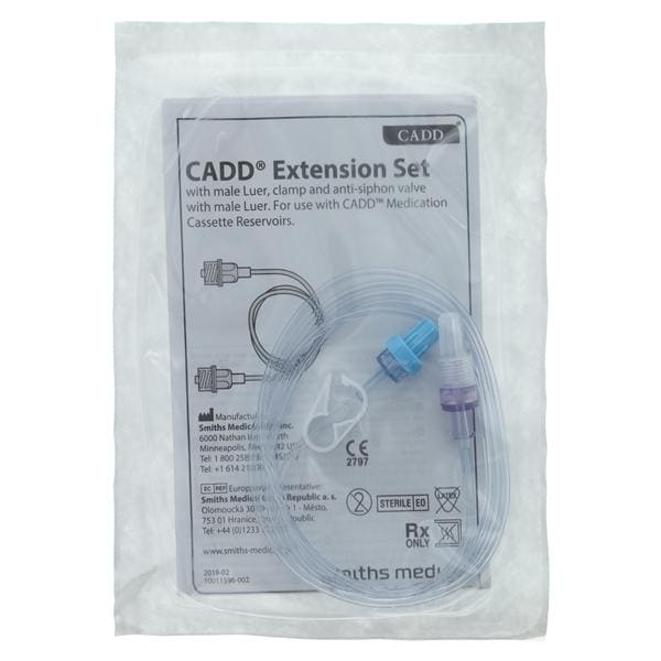 CADD IV Extension Set Priming Volume 1.7mL 60" Male/Male Luer Cla...