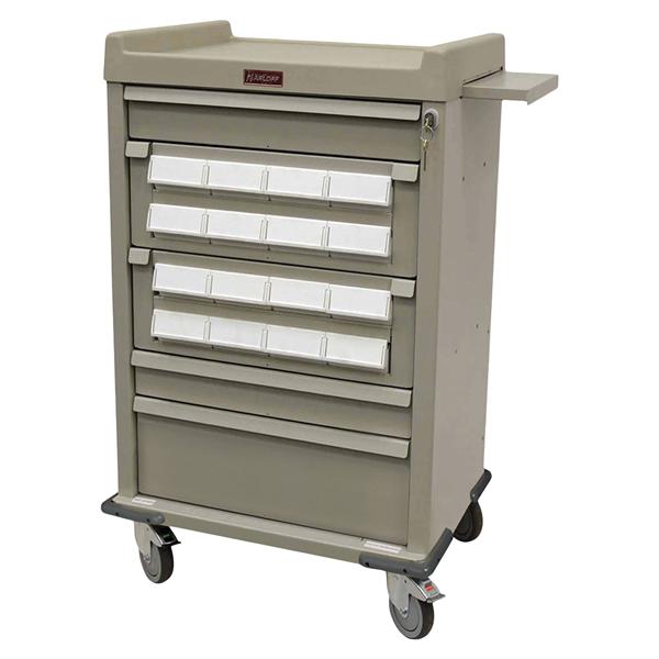 Medication Cassette Cart 23.875x30.5x45.75" 5" Caster (16) Drawer Key Lock
