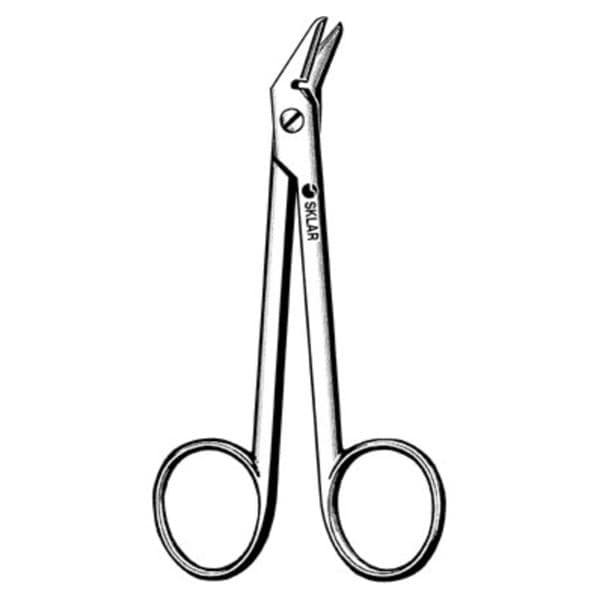Suture Wire Cutting Scissors Angled 4-3/4" Stainless Steel Non-Sterile Rsbl Ea