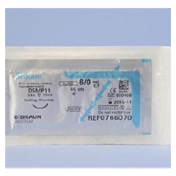 Silkam Suture Silk Braid 6-0 18" Non-Absorbable DSMP11 Micropoint...
