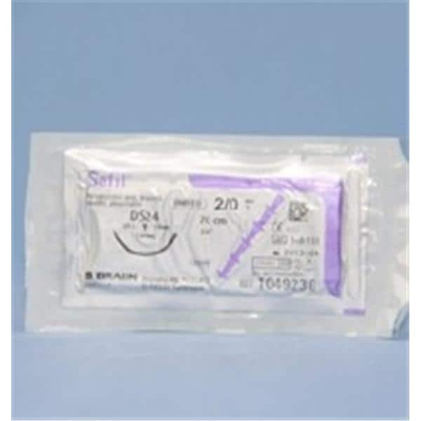 Safil Suture Polyglycolic Acid Braid 2-0 27" Absorbable DS-24 Pre...