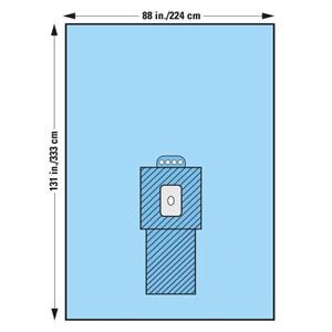 88x131" Sterile Surgical Drape 2-1/2" Fenestrated