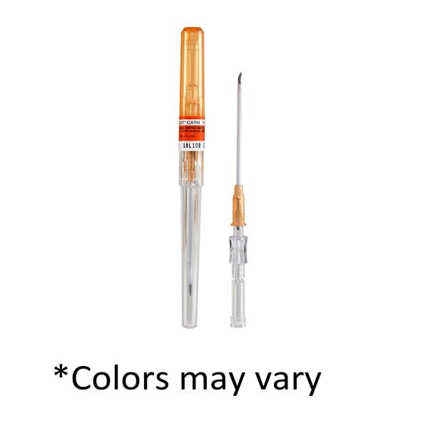 Safelet IV Catheter 24 Gauge 1" Luer Tapered End Teflon Sterile N...